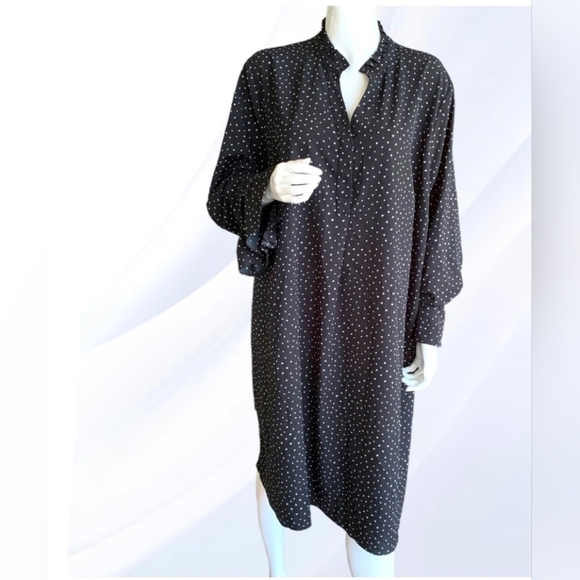 Chic Black Dress with White Dots - Picture 1 of 10